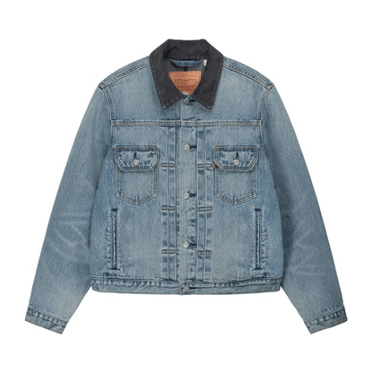 Stussy x Levi's Embossed Trucker Jacket 'Indigo' - Kick Game