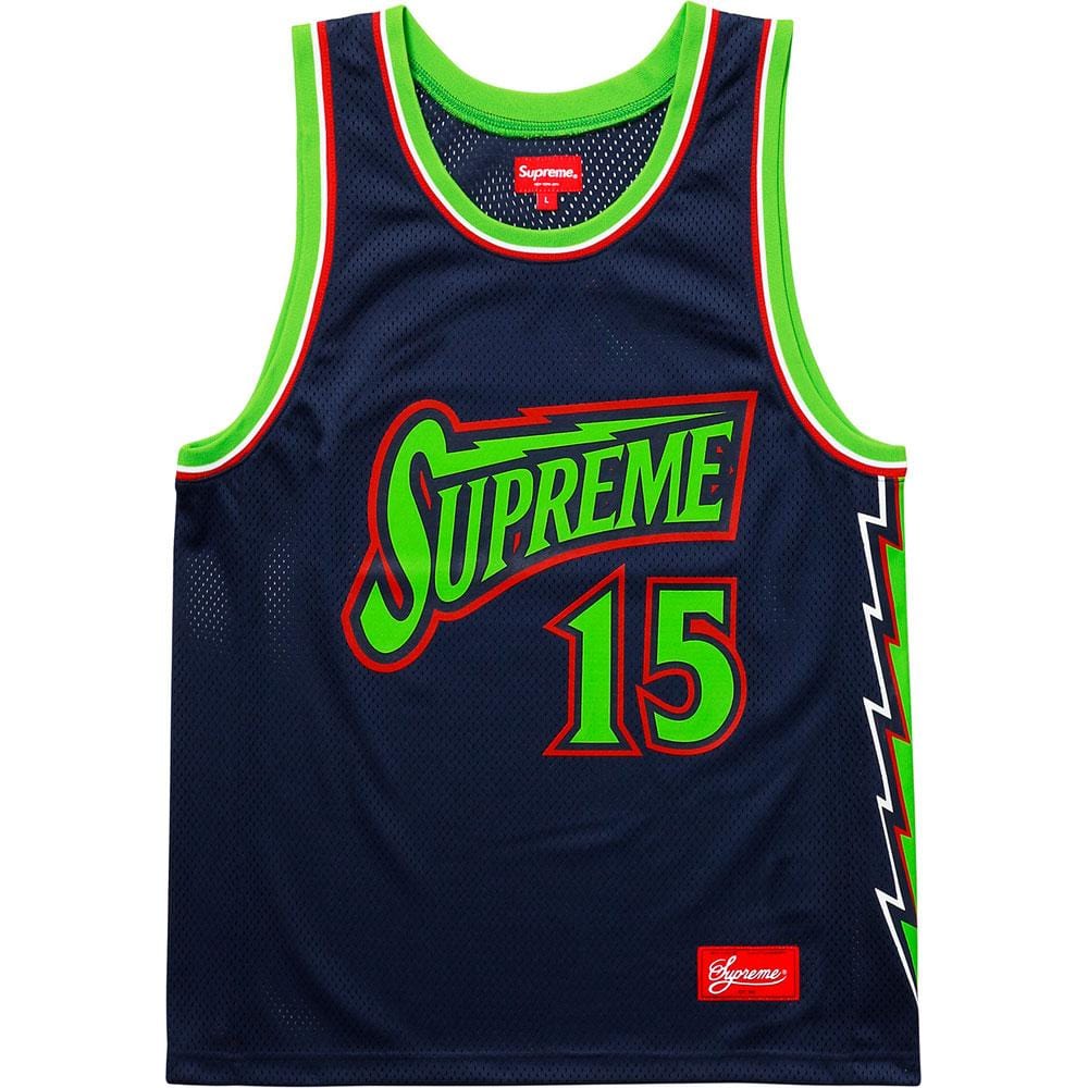Supreme Bolt Basketball Jersey Navy - Kick Game