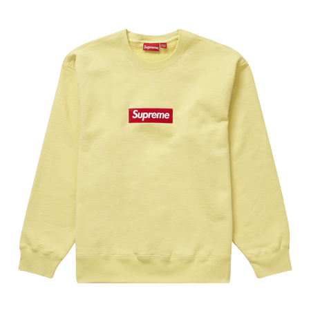 トップス Supreme Box Logo Crewneck Pale Yellow Supreme-Box-Logo-Crewneck-FW22