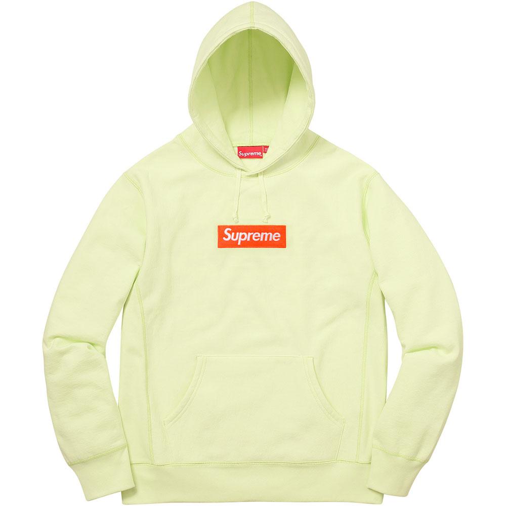 Supreme Box Logo Hooded Sweatshirt (FW17) Pale Lime - Kick Game