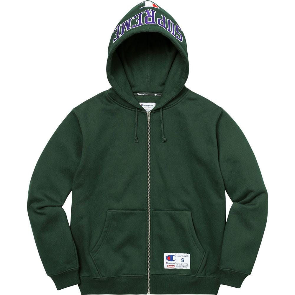 Supreme Champion Arc Logo Zip Up Sweat - Dark Green - Kick Game