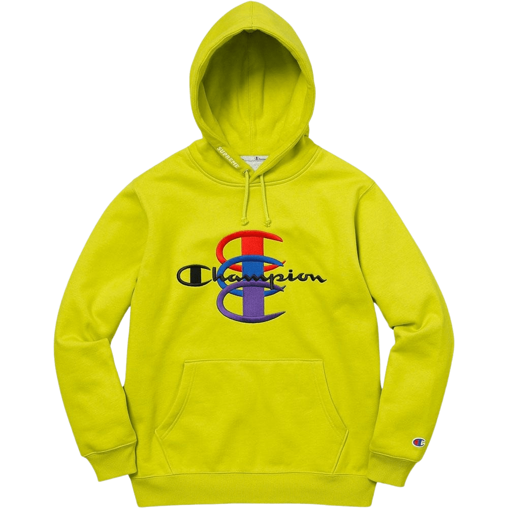 Supreme Champion Stacked C Hooded Sweatshirt Bright Green - Kick Game