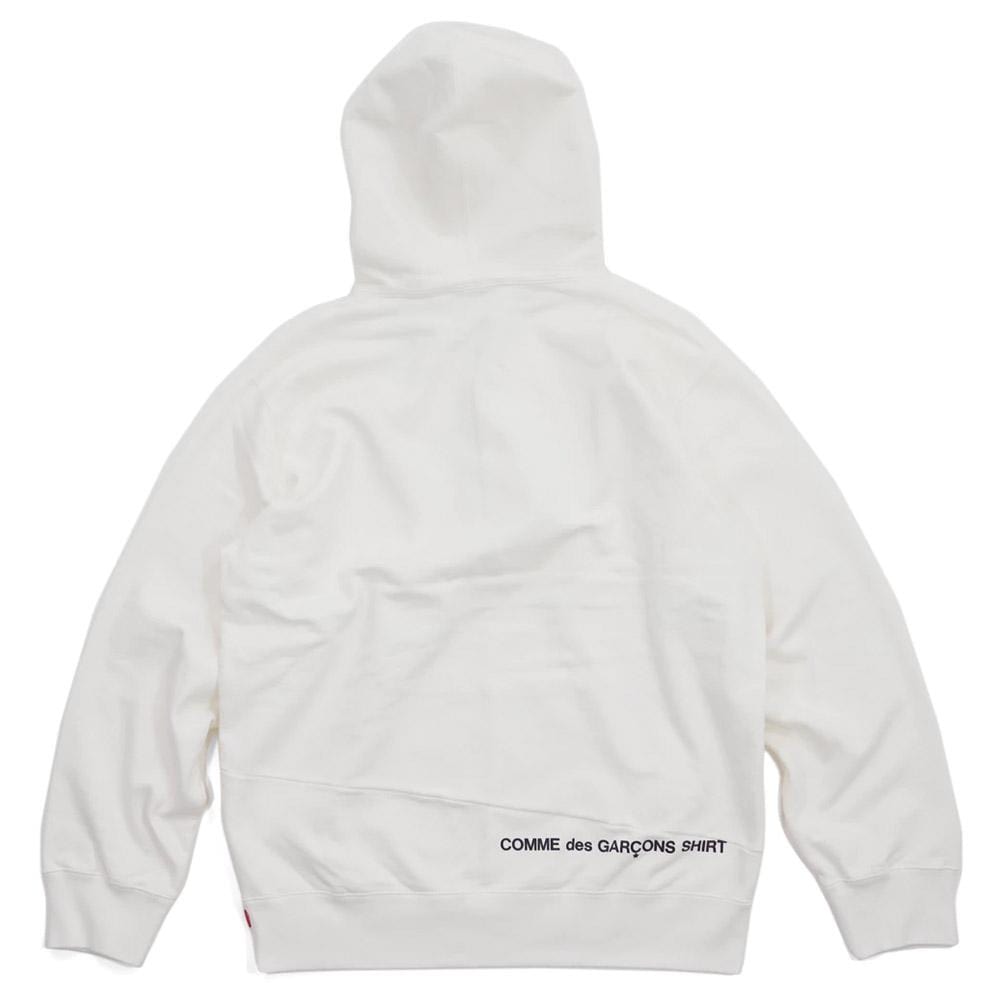 Supreme Comme des Garcons SHIRT Split Box Logo Hooded Sweatshirt White - UrlfreezeShops