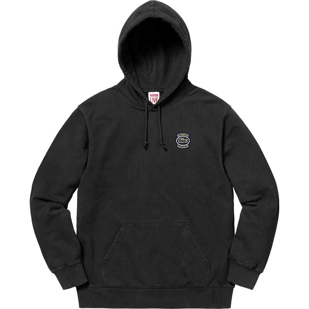 Supreme LACOSTE Hooded Sweatshirt Black - Kick Game
