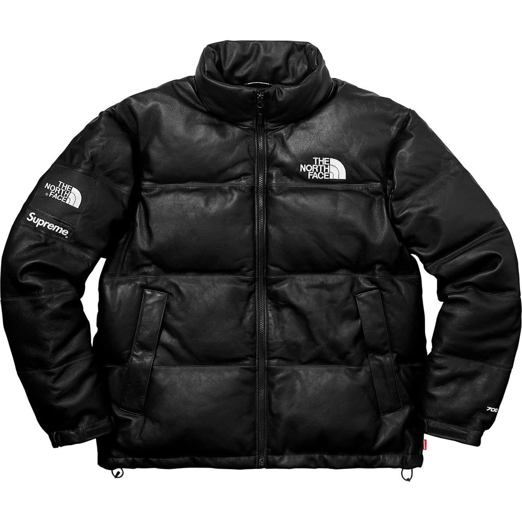 Supreme-The North Face Leather Nuptse Jacket - Black - Kick Game