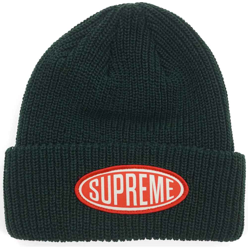 Supreme Oval Patch Beanie Green - Kick Game