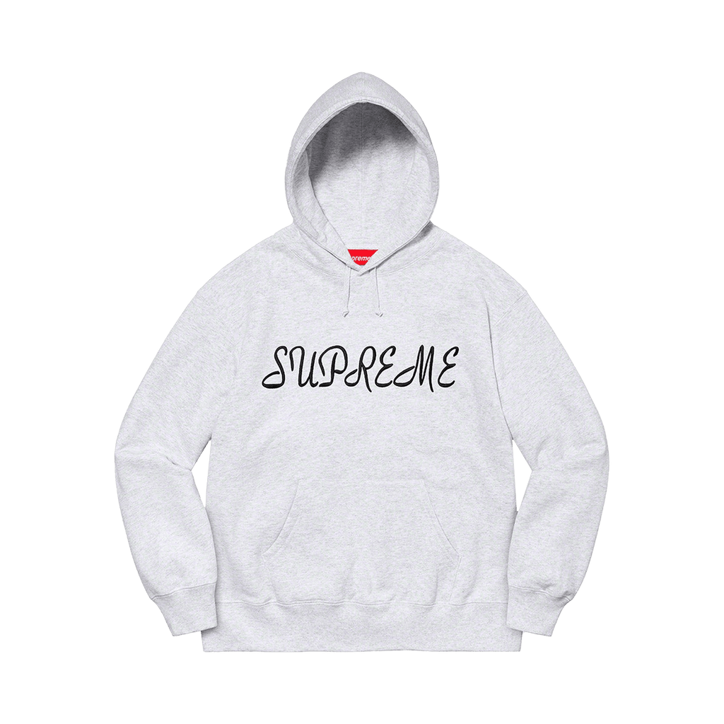 Supreme Script Hooded Sweatshirt Ash Grey Kick Game