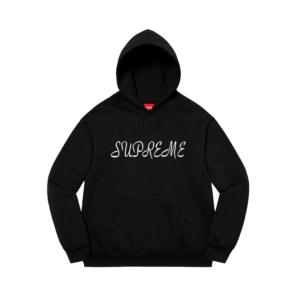 Supreme Script Hooded Sweatshirt 'Black' - Kick Game