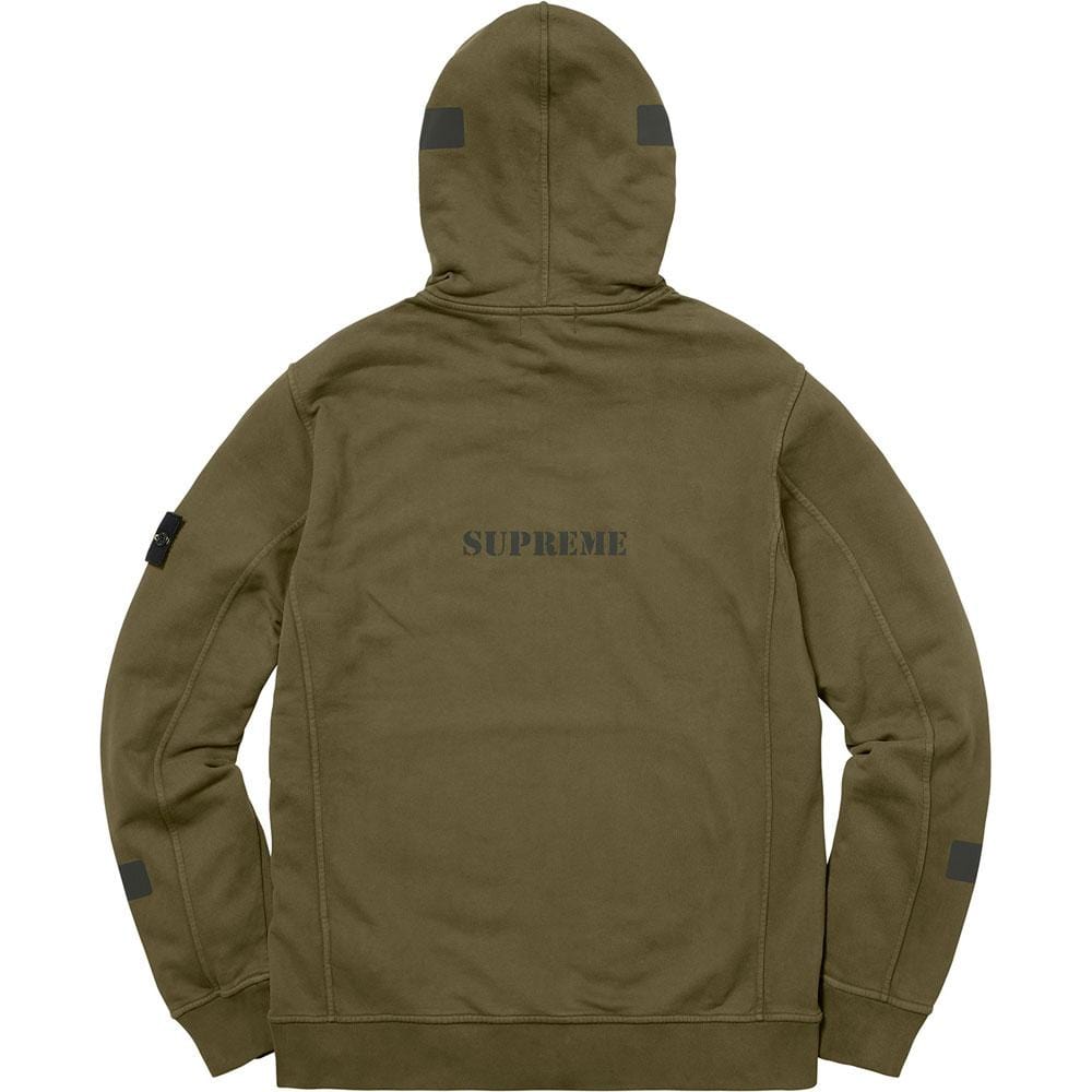 Supreme-Stone Island Hooded Sweatshirt - Olive - Kick Game