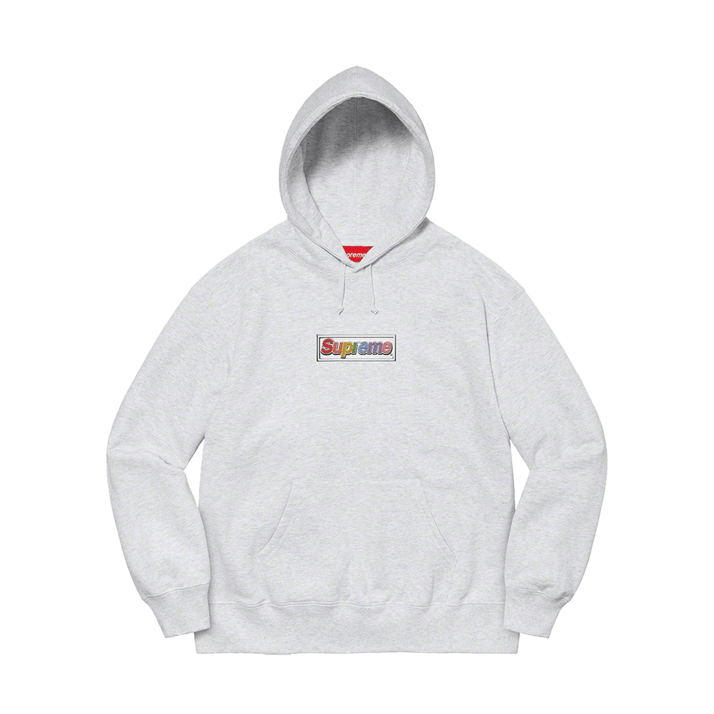 Supreme Bling Box Logo Hooded Sweatshirt 'Ash Grey' — Kick Game