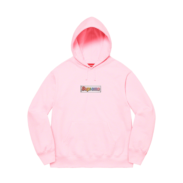 Supreme Bling Box Logo Hooded Sweatshirt 'Light Pink' — Kick Supreme Bling Box Logo Hooded Sweatshirt 'Light Pink' — Kick
