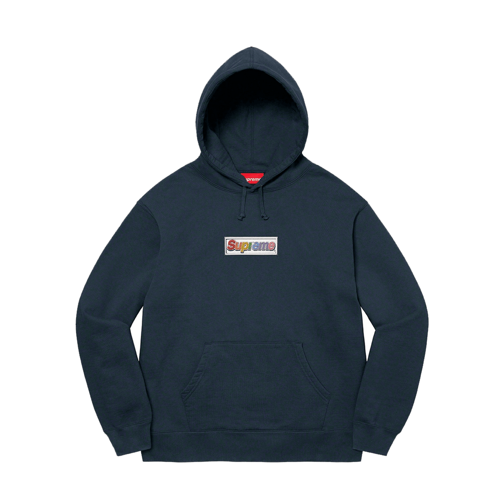 Supreme Bling Box Logo Hooded Sweatshirt 'Navy' - Kick Game