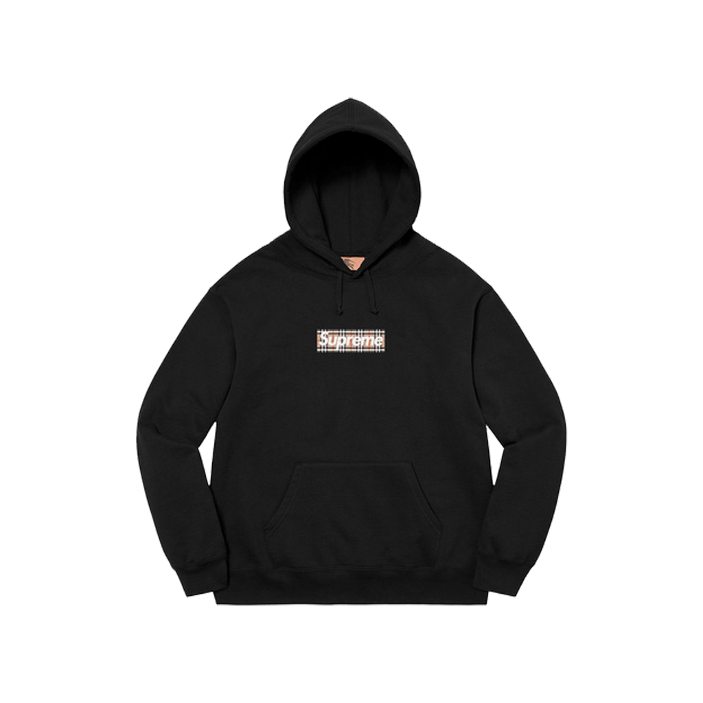 Supreme x Burberry Box Logo Hooded Sweatshirt 'Black' - Kick Game