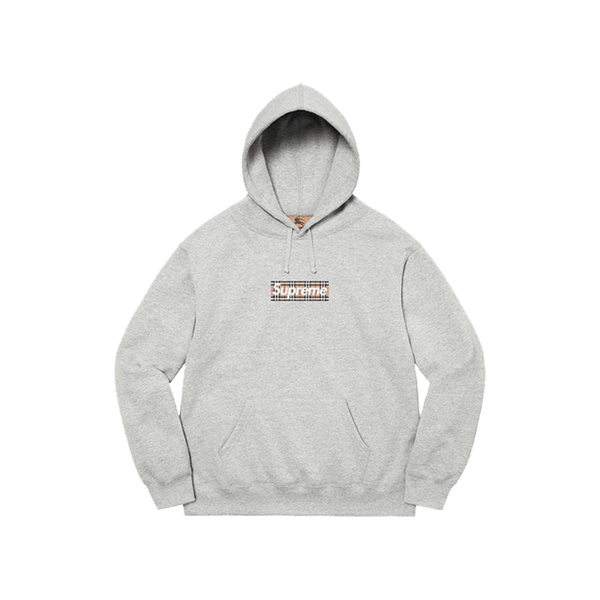 Supreme x Burberry Box Logo Hooded Sweatshirt 'Heather Grey Supreme x Burberry Box Logo Hooded Sweatshirt 'Heather Grey