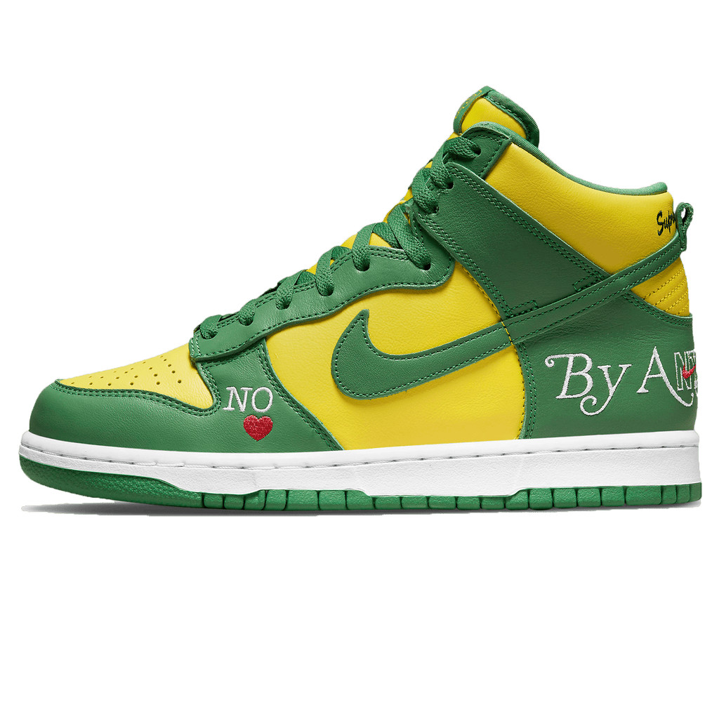 Supreme x Nike Dunk High SB 'By Any Means - Brazil' — Kick Game Supreme x Nike Dunk High SB 'By Any Means - Brazil' — Kick Game