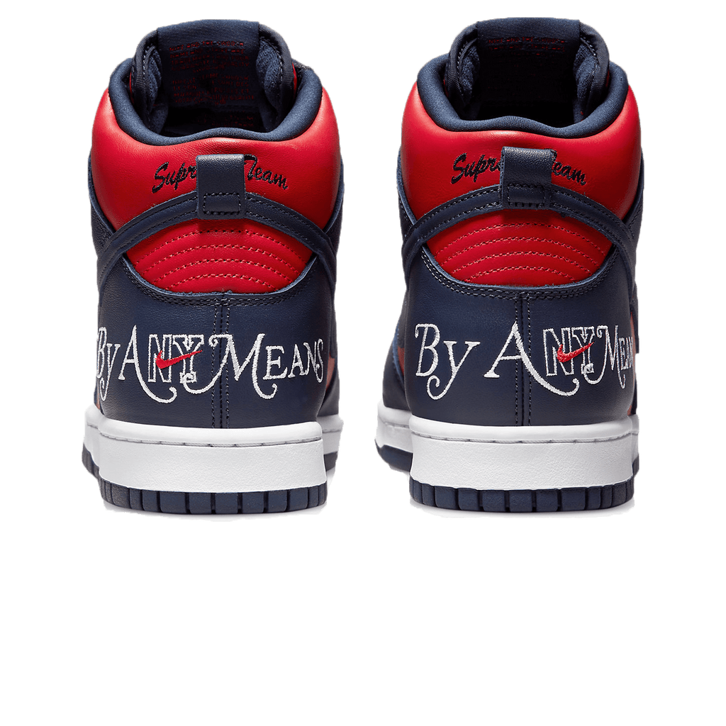 Supreme x Nike Dunk High SB 'By Any Means - Red Navy' - Kick Game