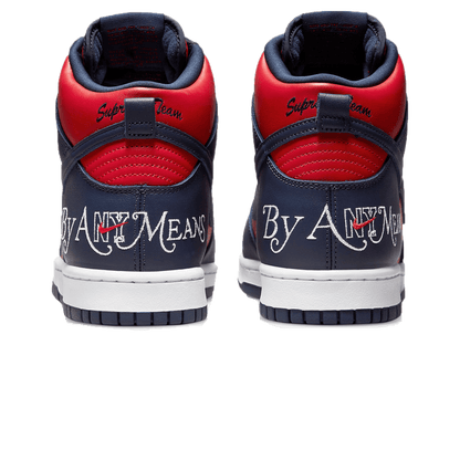 Supreme x Nike Dunk High SB 'By Any Means - Red Navy' - Kick Game