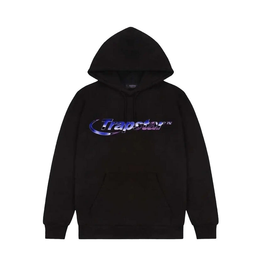 Trapstar Liquid Chrome Hyperdrive Hoodie Black — Kick Game