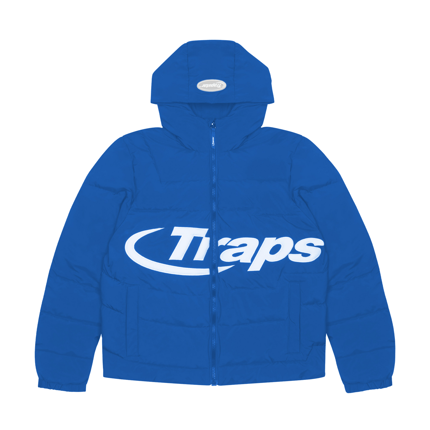 Trapstar Hyperdrive Hooded Puff Puffer - Blue/White - Kick Game