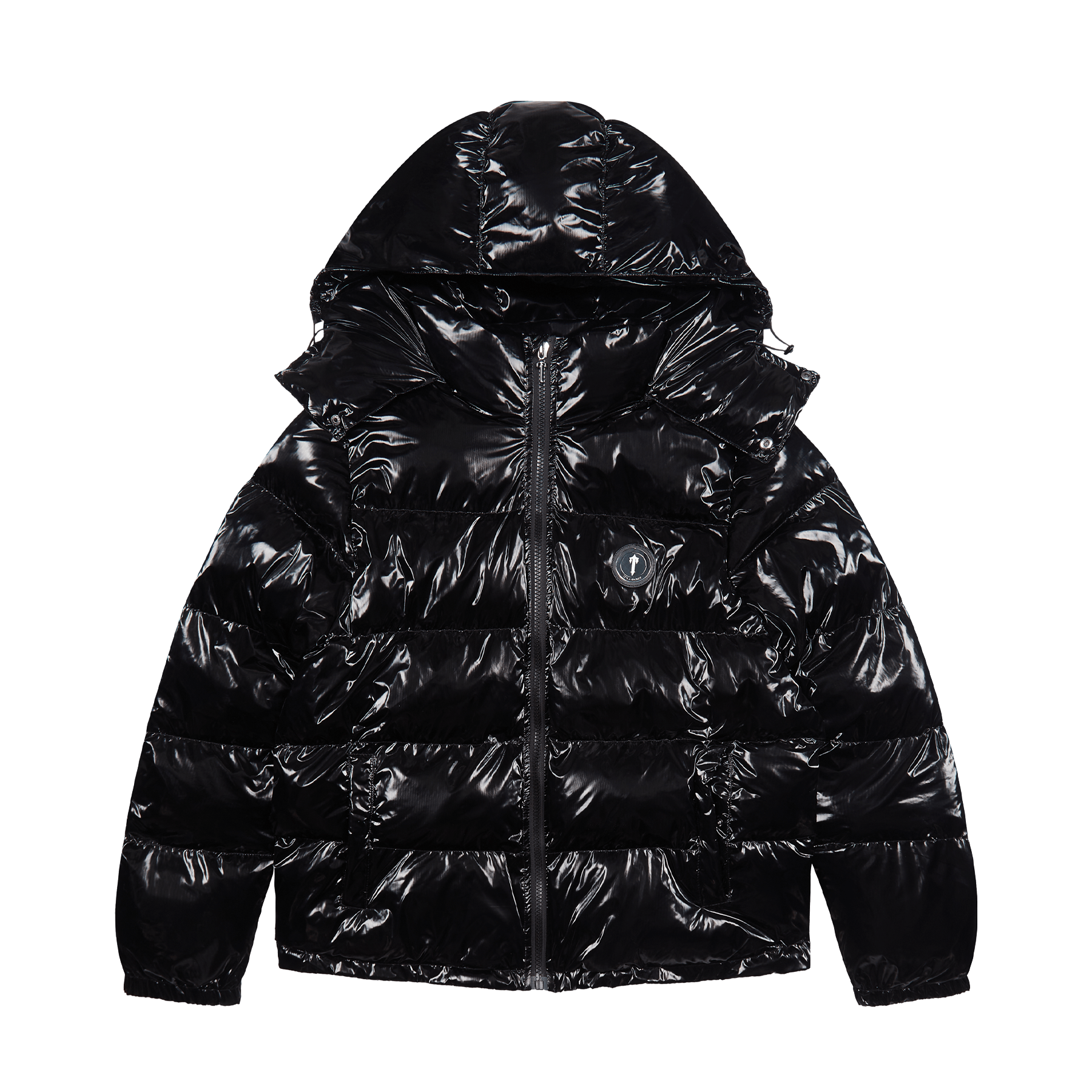 Trapstar Irongate Detachable Hooded Puffer Jacket - Shiny Black – Kick Game
