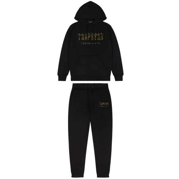 Trapstar Chenille Decoded Hooded Tracksuit Black Camo Military