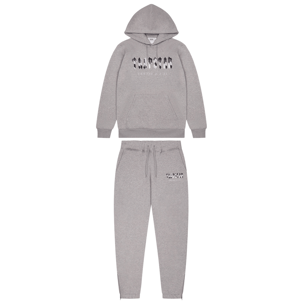 Trapstar Chenille Decoded Hooded Tracksuit Grey Camo Edition