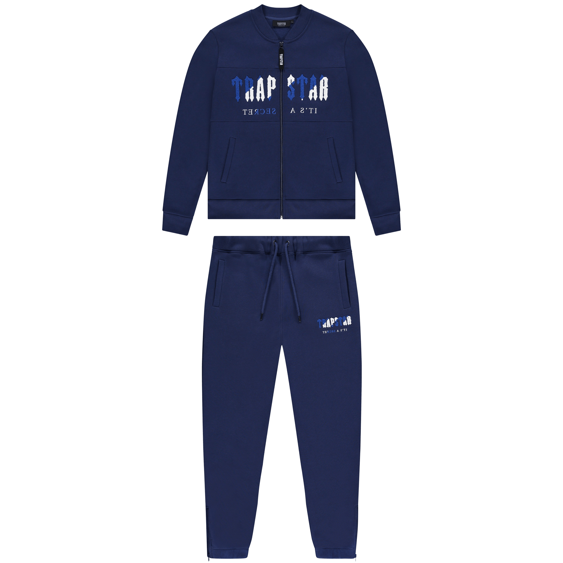 Trapstar Chenille Decoded Zip Tracksuit-Navy/Dazzling Blue/Black - Kick Game