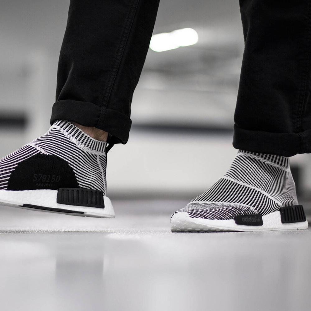 ADIDAS NMD CITY SOCK PRIMEKNIT Core Black & Vintage White - Kick Game