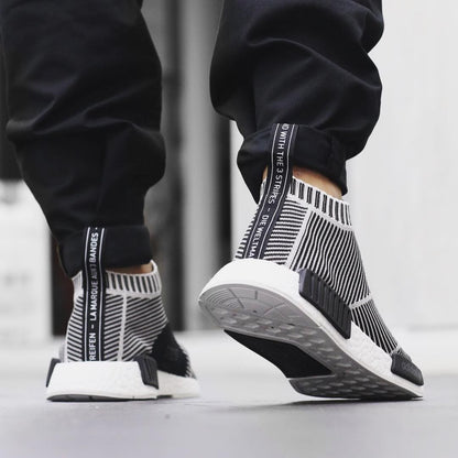 ADIDAS NMD CITY SOCK PRIMEKNIT Core Black & Vintage White - Kick Game