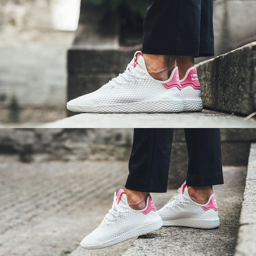 Pharrell Williams x adidas Tennis HU White-Semi Solar Pink - Kick Game