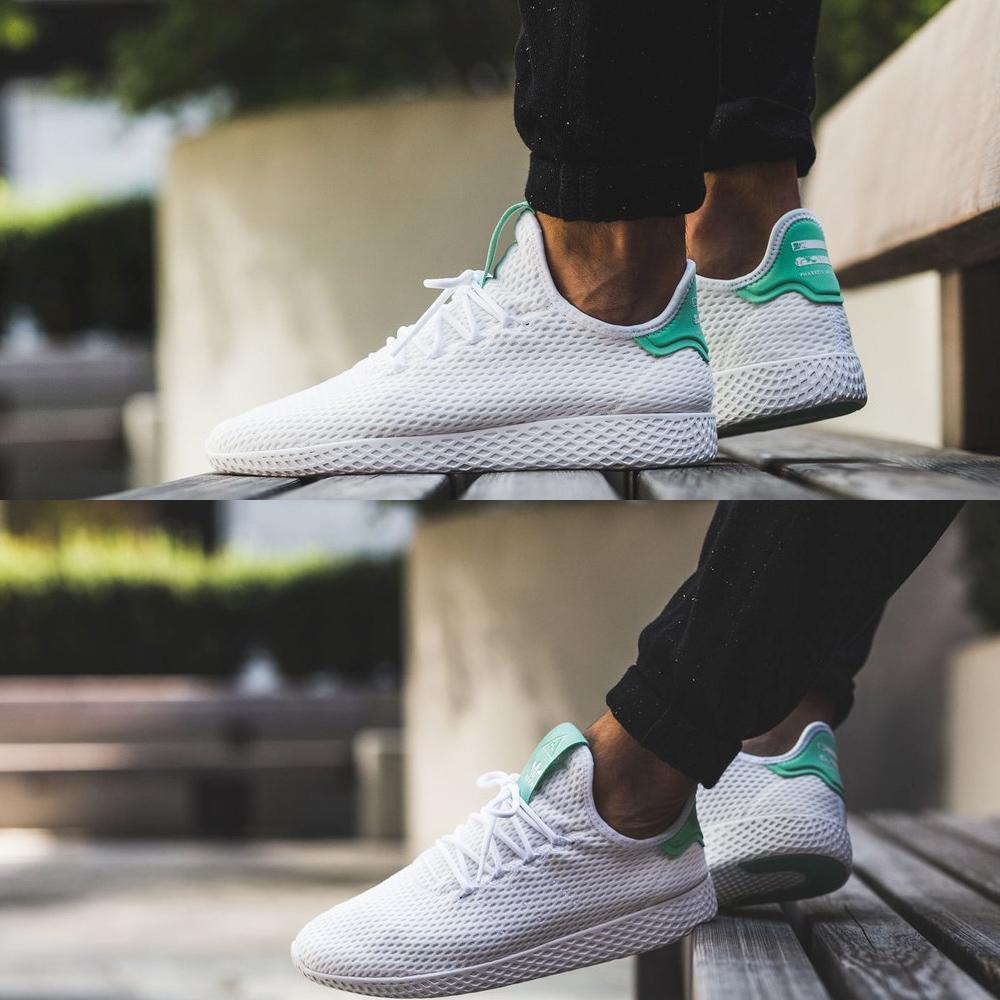 Pharrell Williams x adidas Tennis HU White-Green Glow — Kick Game