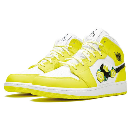 Air Jordan 1 Mid SE GS 'Rose Patch - Dynamic Yellow' - Kick Game