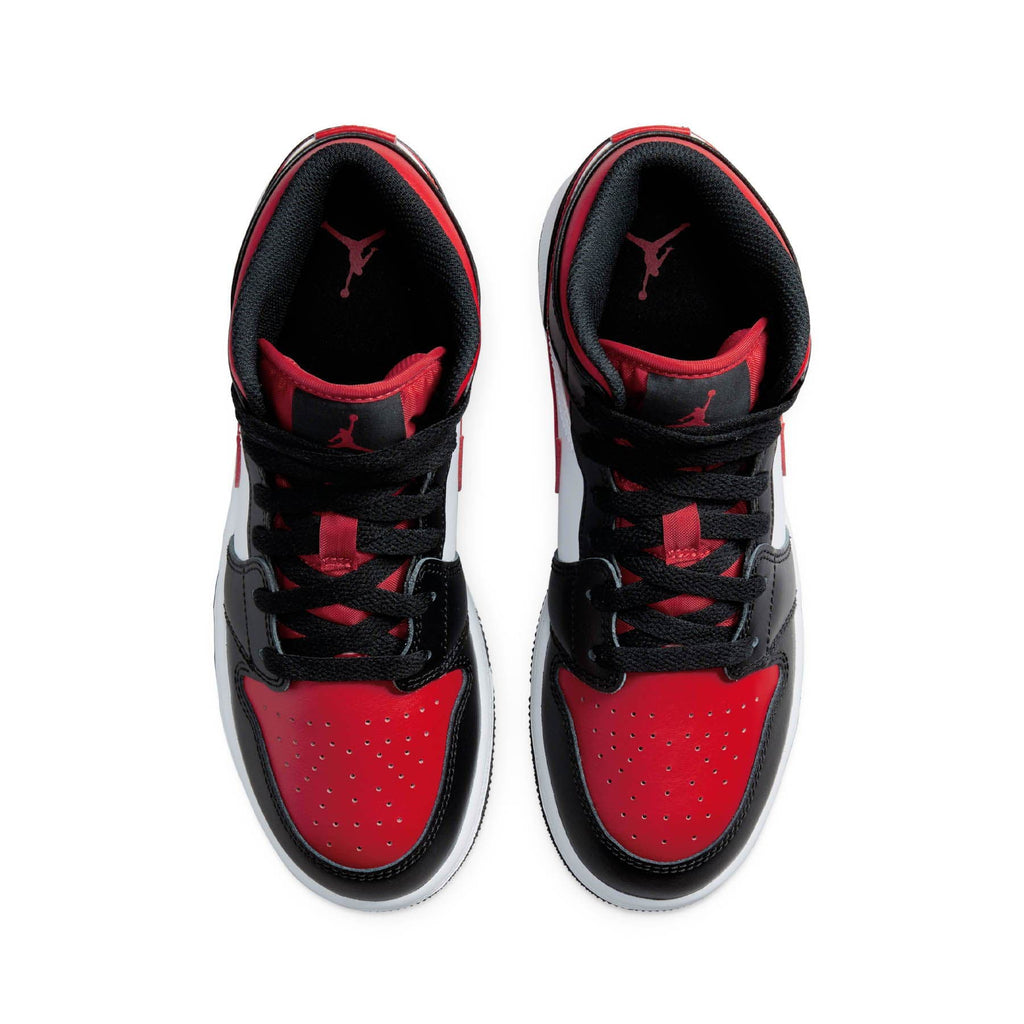 Air Jordan 1 Mid GS  'Black Fire Red' - Kick Game