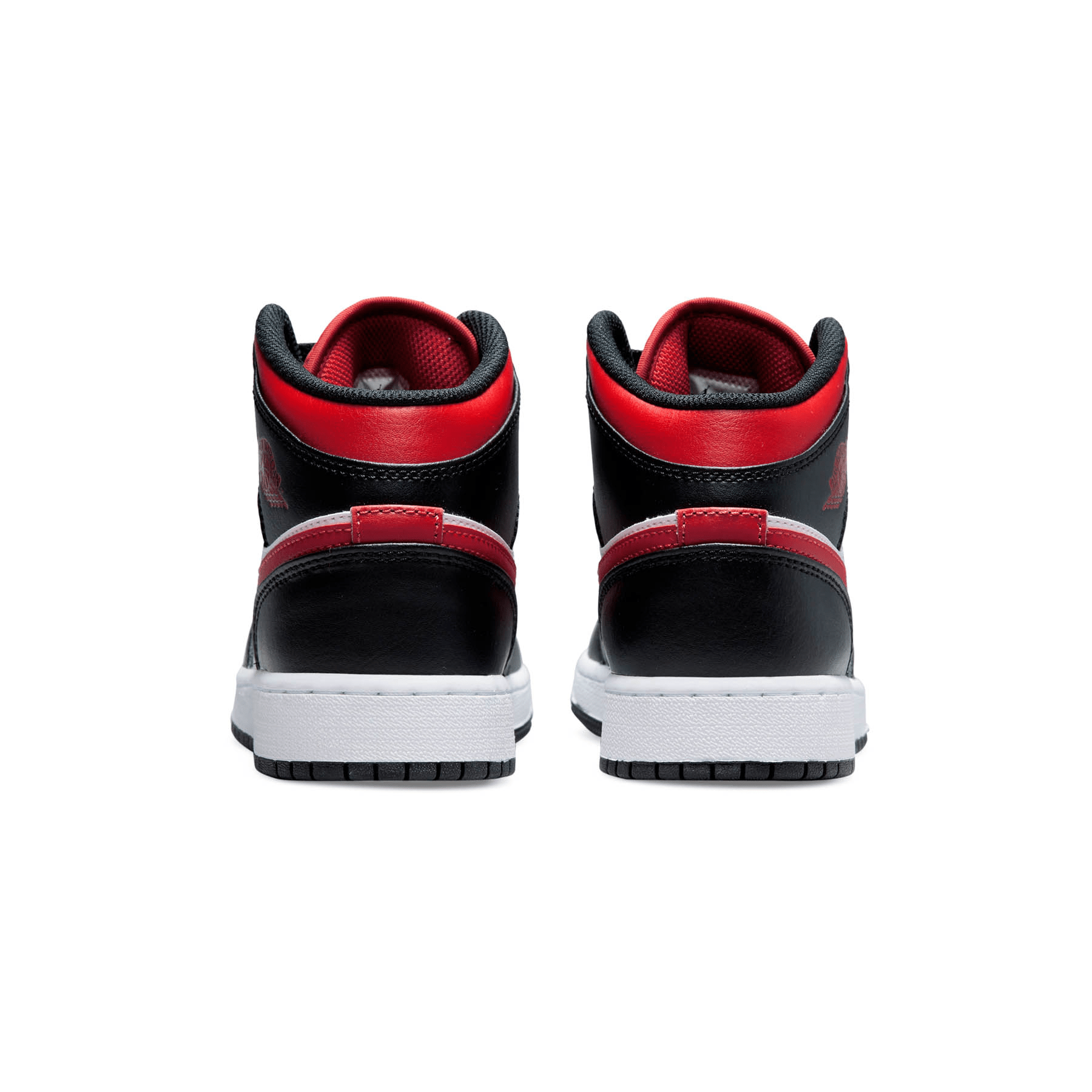 Air Jordan 1 Mid GS  'Black Fire Red' - Kick Game