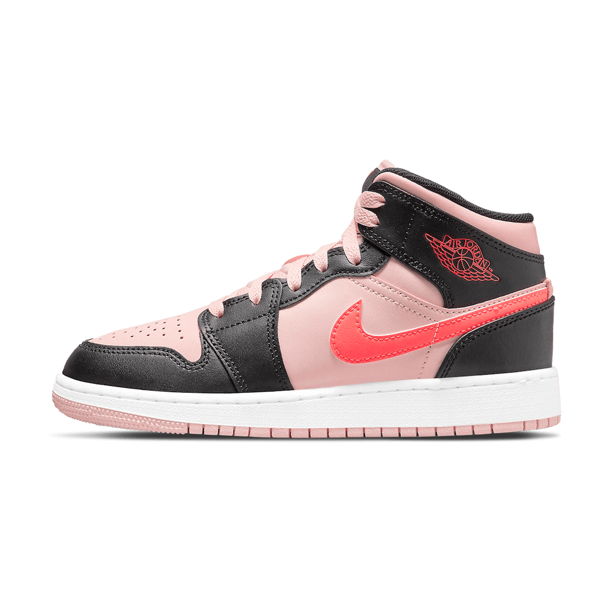 Air Jordan 1 Mid GS Black Pink Crimson - Kick Game