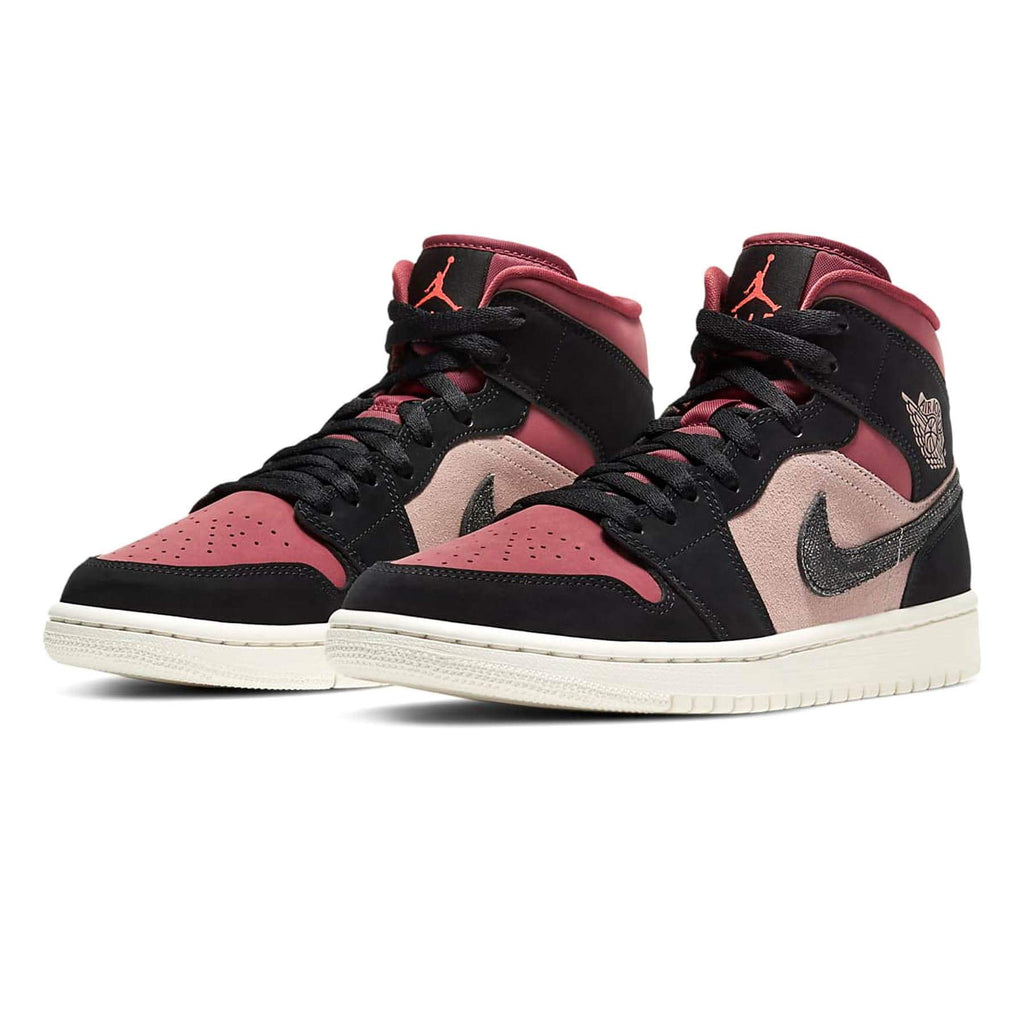 Nike upcoming air jordan 1 mid se zen master black bleached coral pink dm1200-001 mens 16 Wmns Mid 'Burgundy Dusty Pink' - UrlfreezeShops