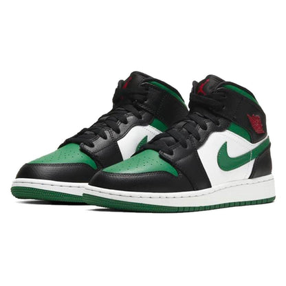Air Jordan 1 Mid GS 'Black Pine Green' - Kick Game