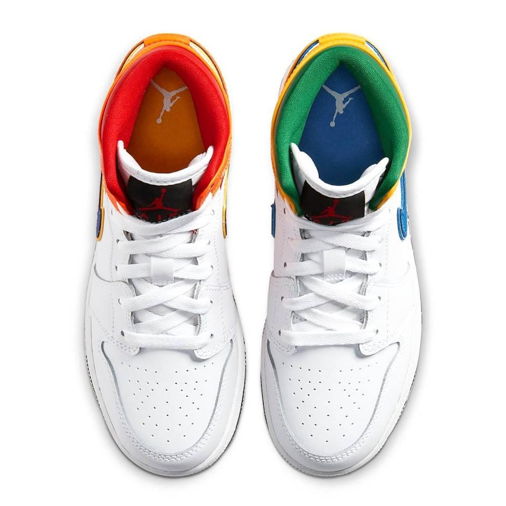 Air Jordan 1 Mid GS 'White Court Purple Teal' - Kick Game