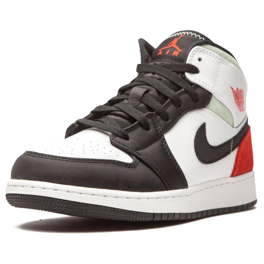 air jordan 1 mid trainers white track red black igloo