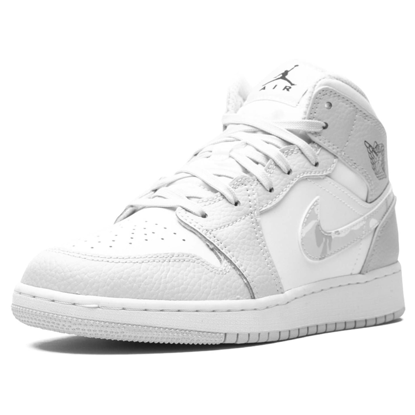 Air Jordan 1 Mid SE GS 'Swoosh Logo - Grey Camo' - Kick Game