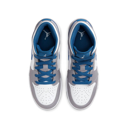 Air Jordan 1 Mid GS 'Cement True Blue' - Kick Game