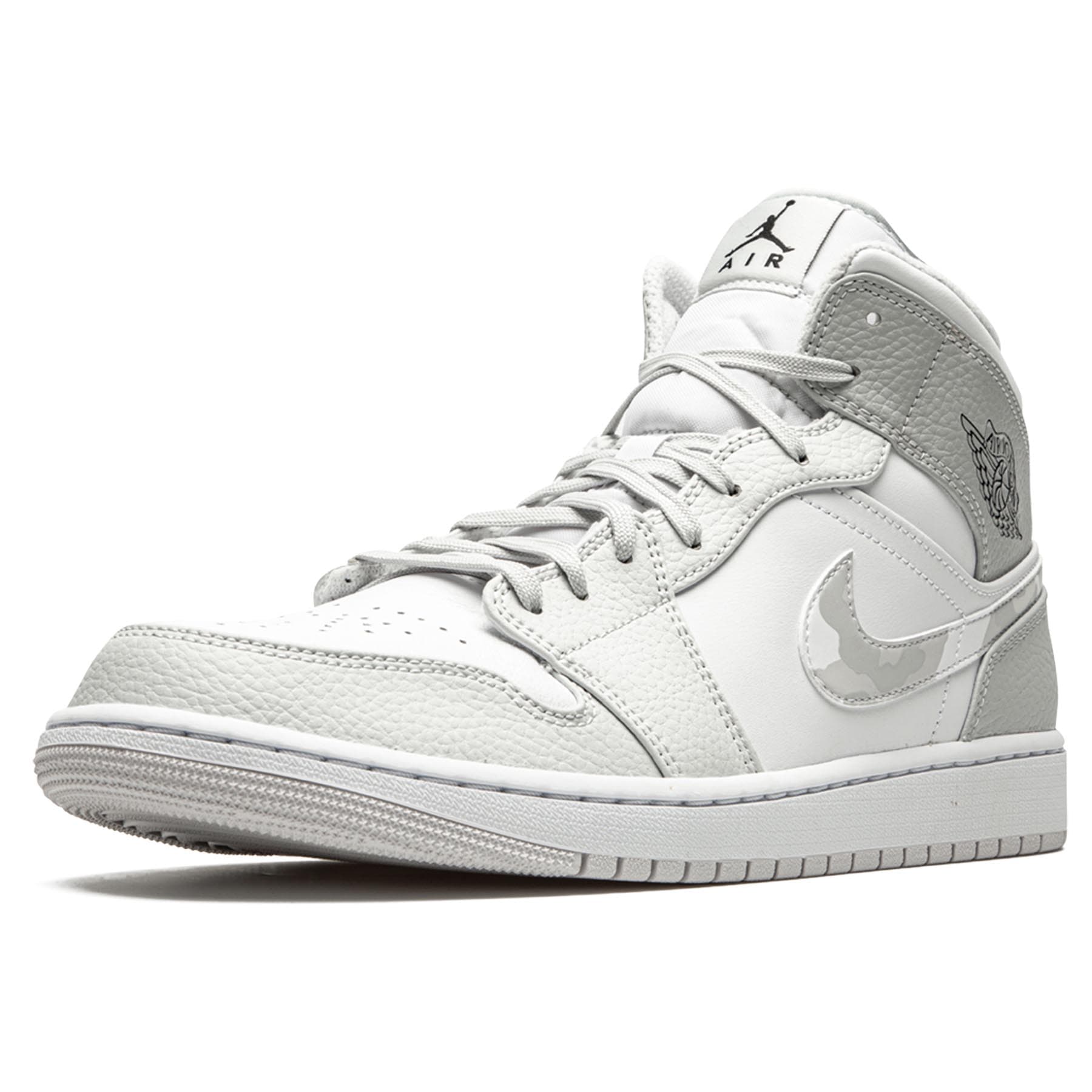 Air Jordan 1 Mid 'Swoosh Logo - Grey Camo' - Kick Game