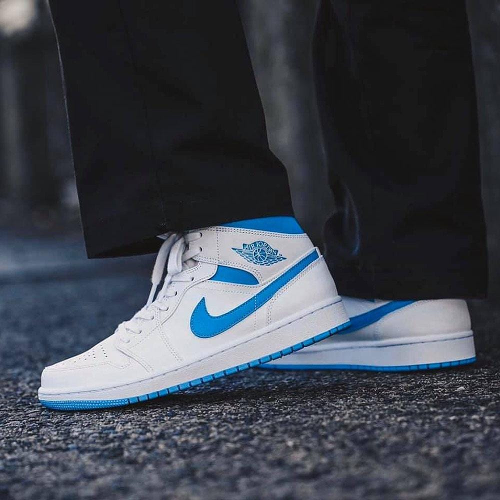 Air Jordan 1 Wmns Mid 'UNC' White Carolina Blue - Kick Game