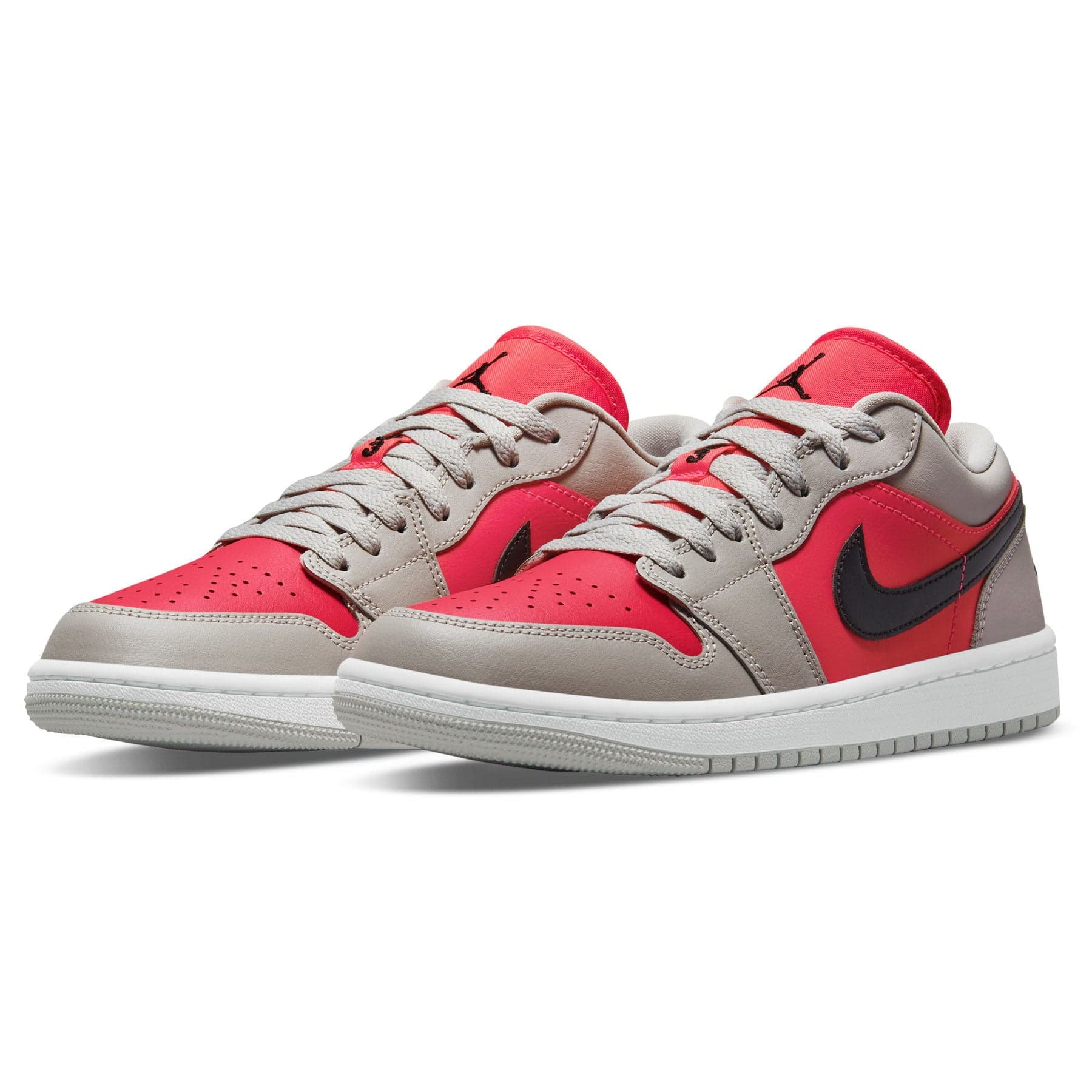 Air Jordan 1 Low Wmns 'Light Iron Ore Siren Red' - Kick Game