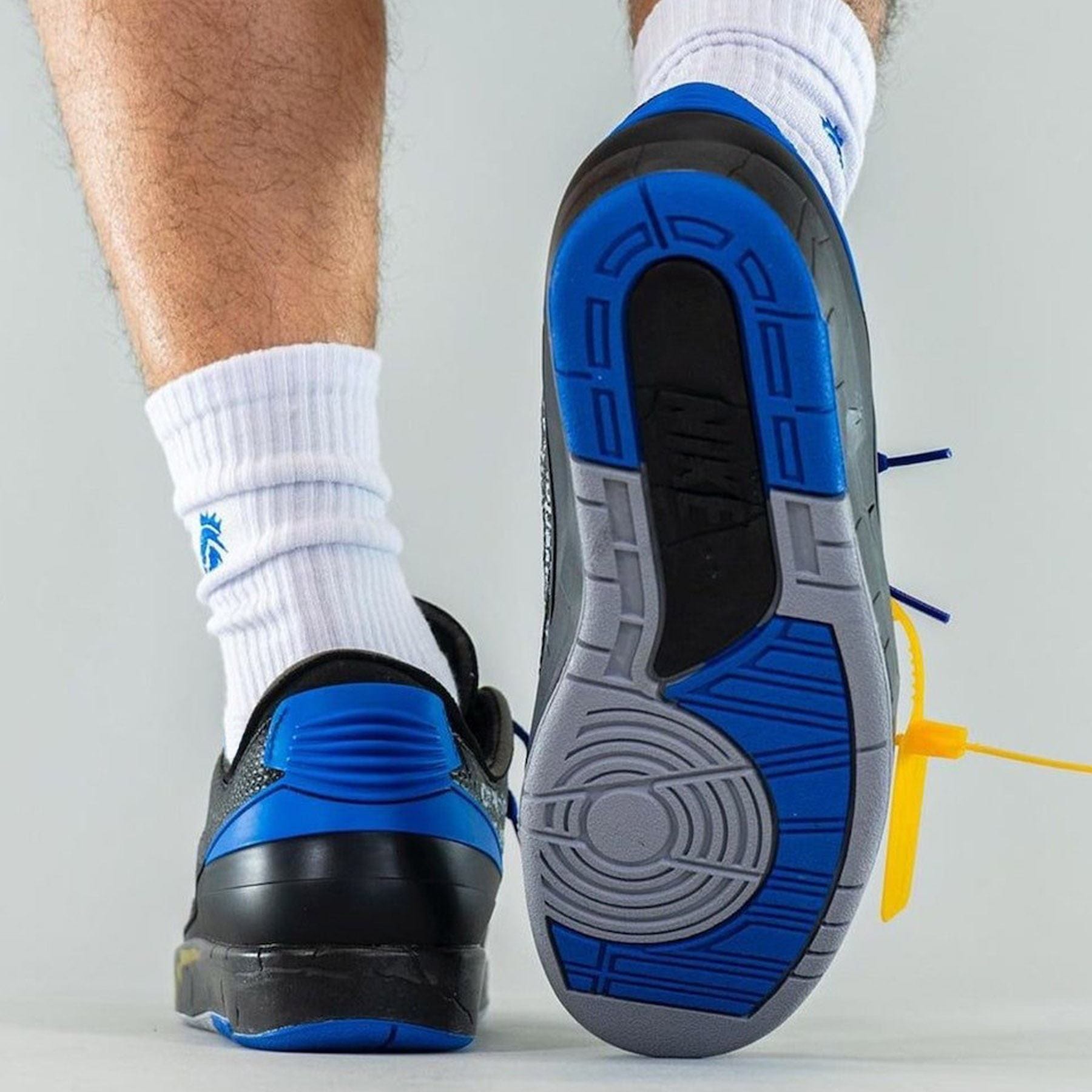 Off-White x Air Jordan 2 Retro Low SP 'Black Varsity Royal' - Kick Game