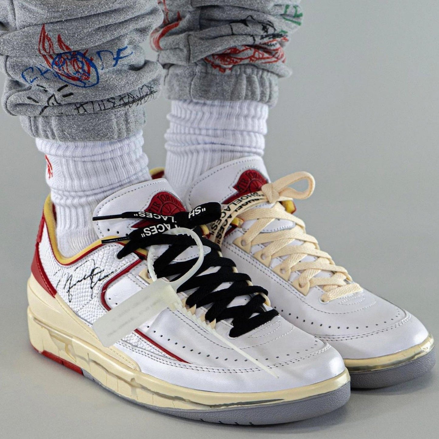 Off-White x Air Jordan 2 Retro Low SP 'White Varsity Red' - Kick Game