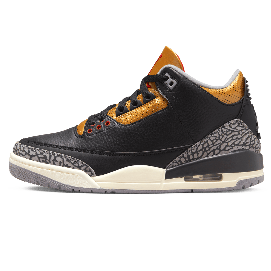 Jordan 3 black sales gold