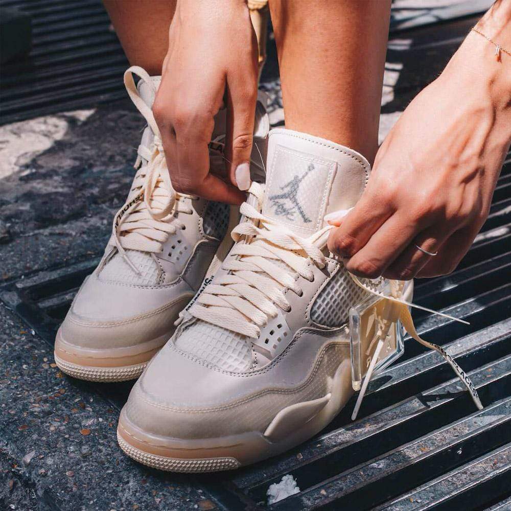 OFF-WHITE x Wmns Air Jordan 4 SP 'Sail' - Kick Game