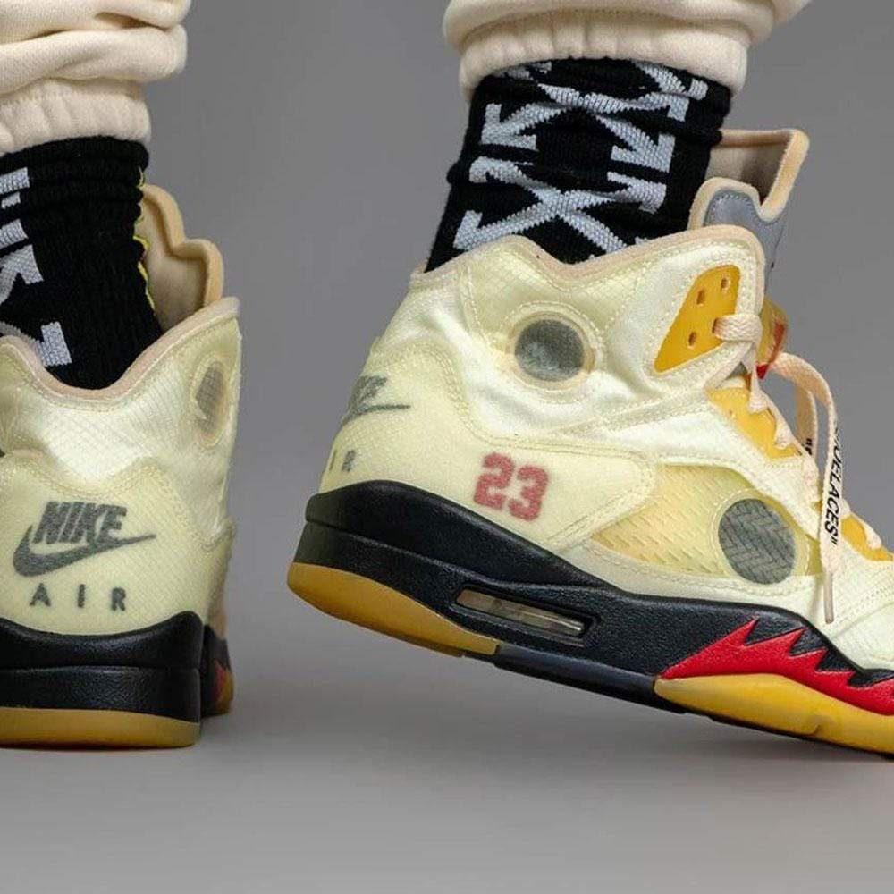 Off-White x Air Jordan 5 SP 'Sail' — Kick Game