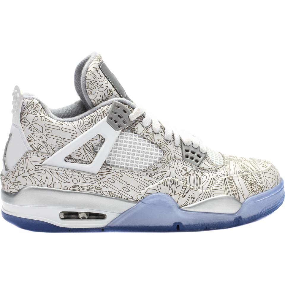 Air Jordan 4 Retro Laser (White-Chrome-Metallic Silver) - Kick Game